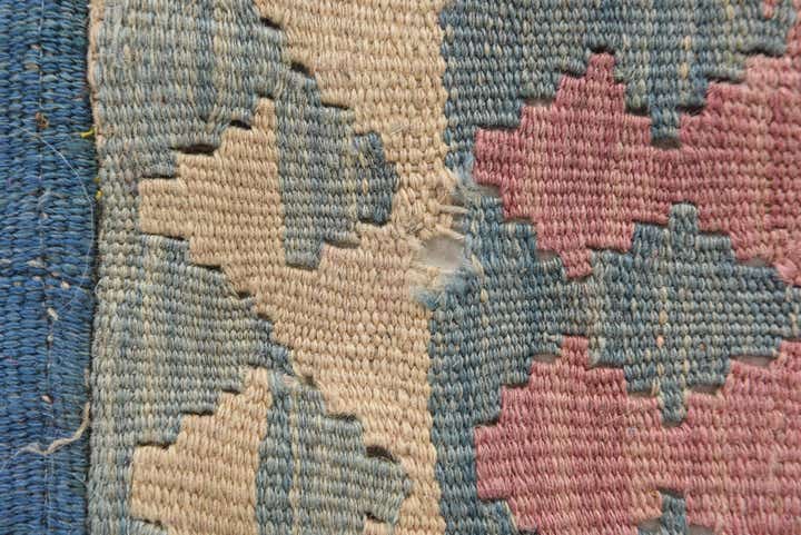 5' 6 x 8' Hand Woven Kilim Patchwork Wool Rug