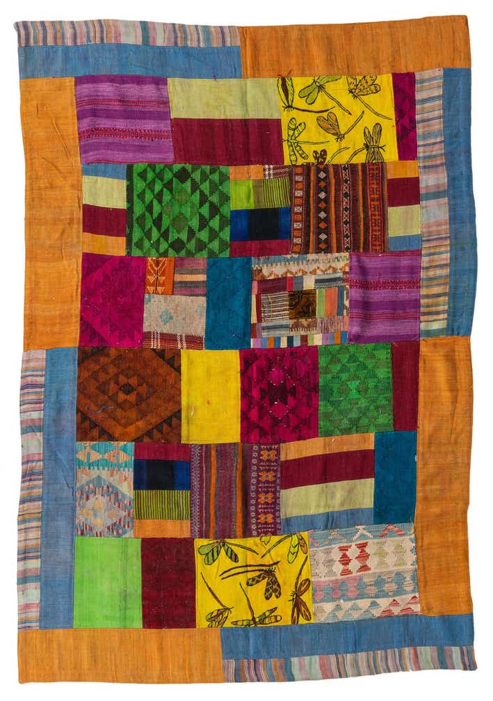 5' 6 x 8' Hand Woven Kilim Patchwork Wool Rug