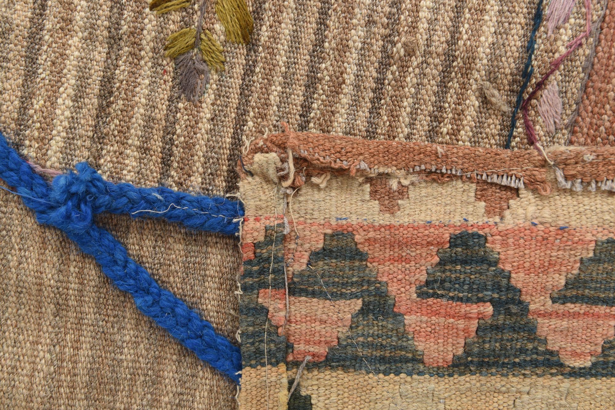 7' 1 x 10' 2 Hand Woven Kilim Patchwork Wool Rug