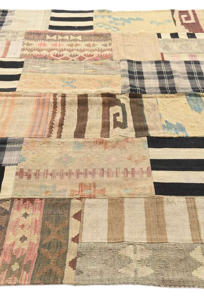 6' 5 x 9' 5 Hand Woven Kilim Patchwork Wool Rug