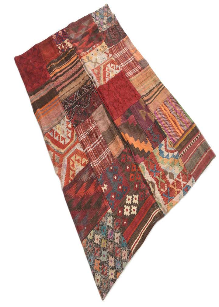 3' 6 x 5' Hand Woven Kilim Patchwork Wool Rug