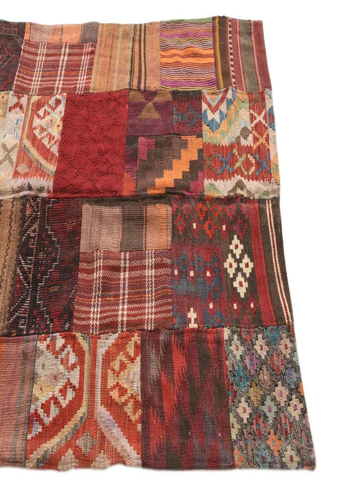 3' 6 x 5' Hand Woven Kilim Patchwork Wool Rug