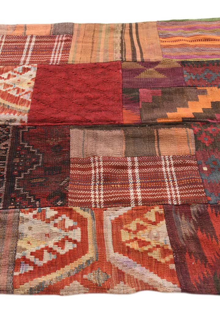 3' 6 x 5' Hand Woven Kilim Patchwork Wool Rug