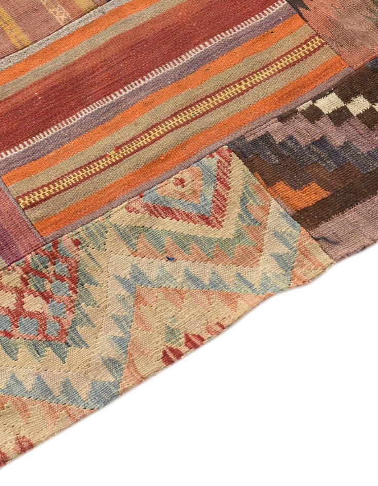 Detail image of 5' 3 x 7' 10  Hand Woven Kilim Patchwork Wool Rug
