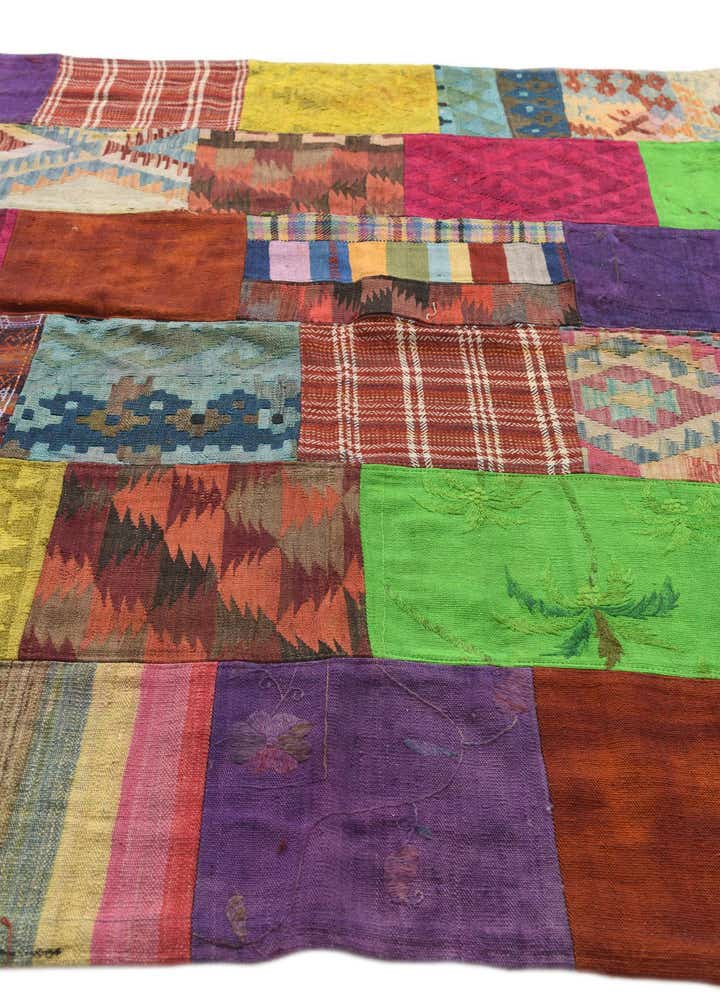 6' 9 x 10' Hand Woven Kilim Patchwork Wool Rug
