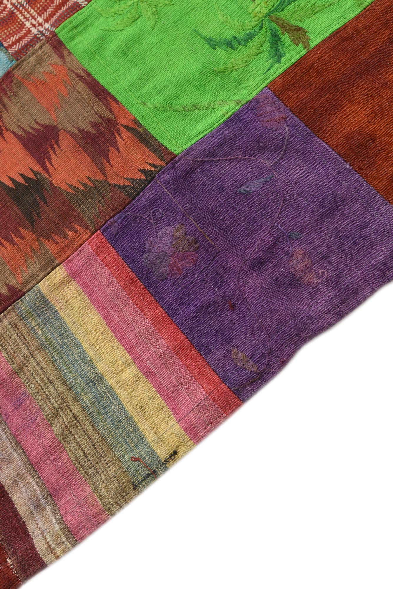 6' 9 x 10' Hand Woven Kilim Patchwork Wool Rug