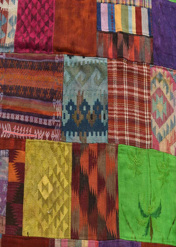 6' 9 x 10' Hand Woven Kilim Patchwork Wool Rug
