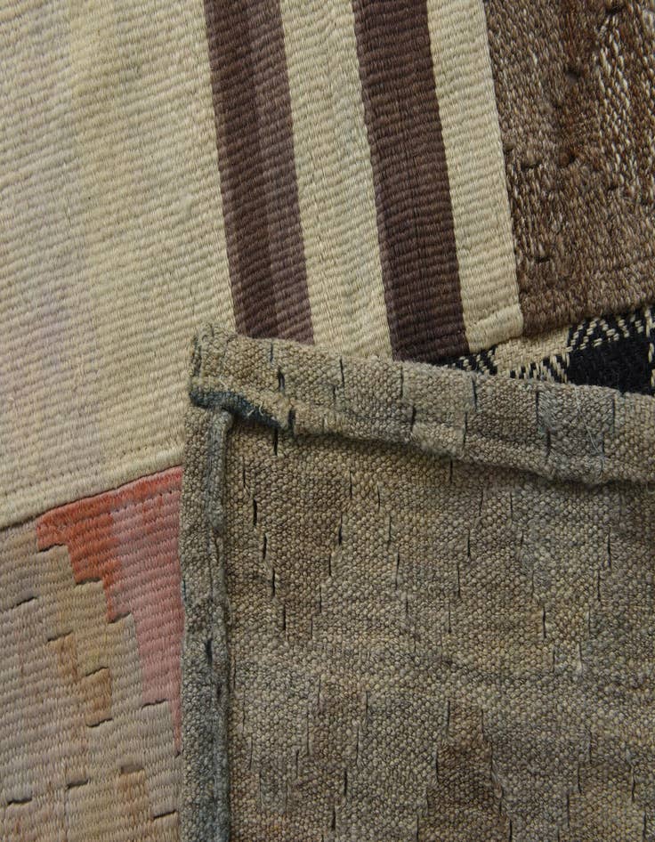 Detail image of 6' 7 x 9' 6  Hand Woven Kilim Patchwork Wool Rug