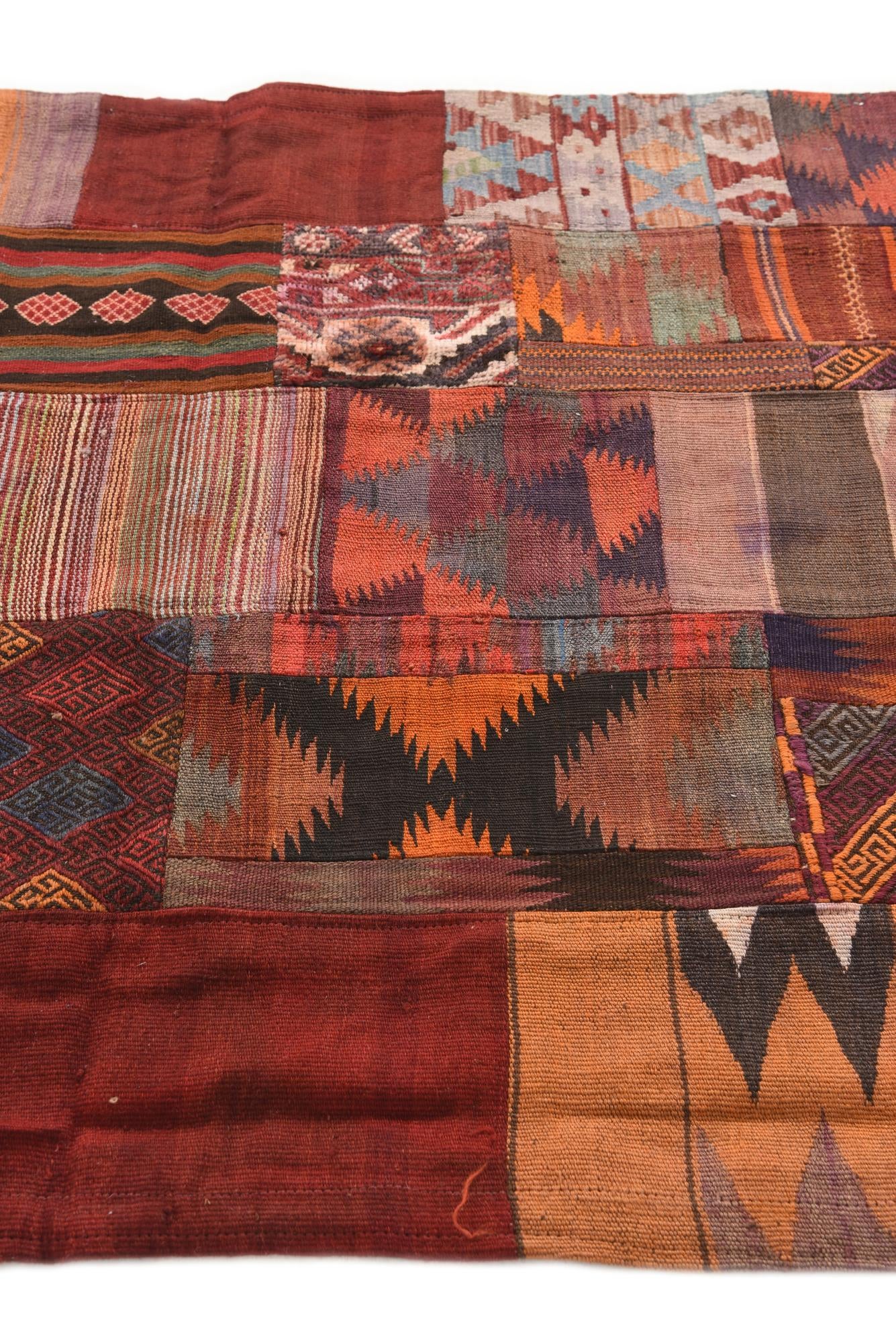 4' x 6' Hand Woven Kilim Patchwork Wool Rug