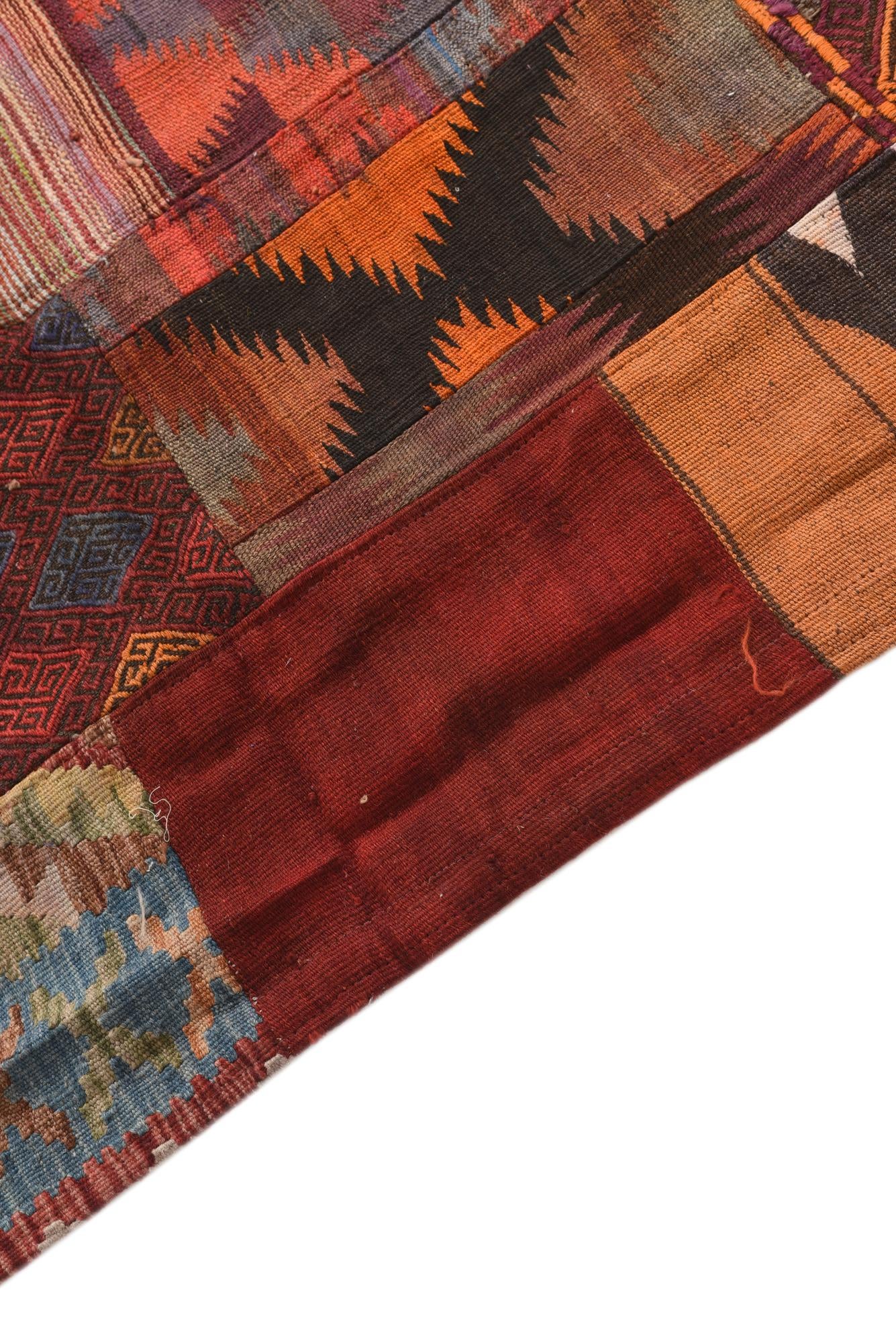 4' x 6' Hand Woven Kilim Patchwork Wool Rug