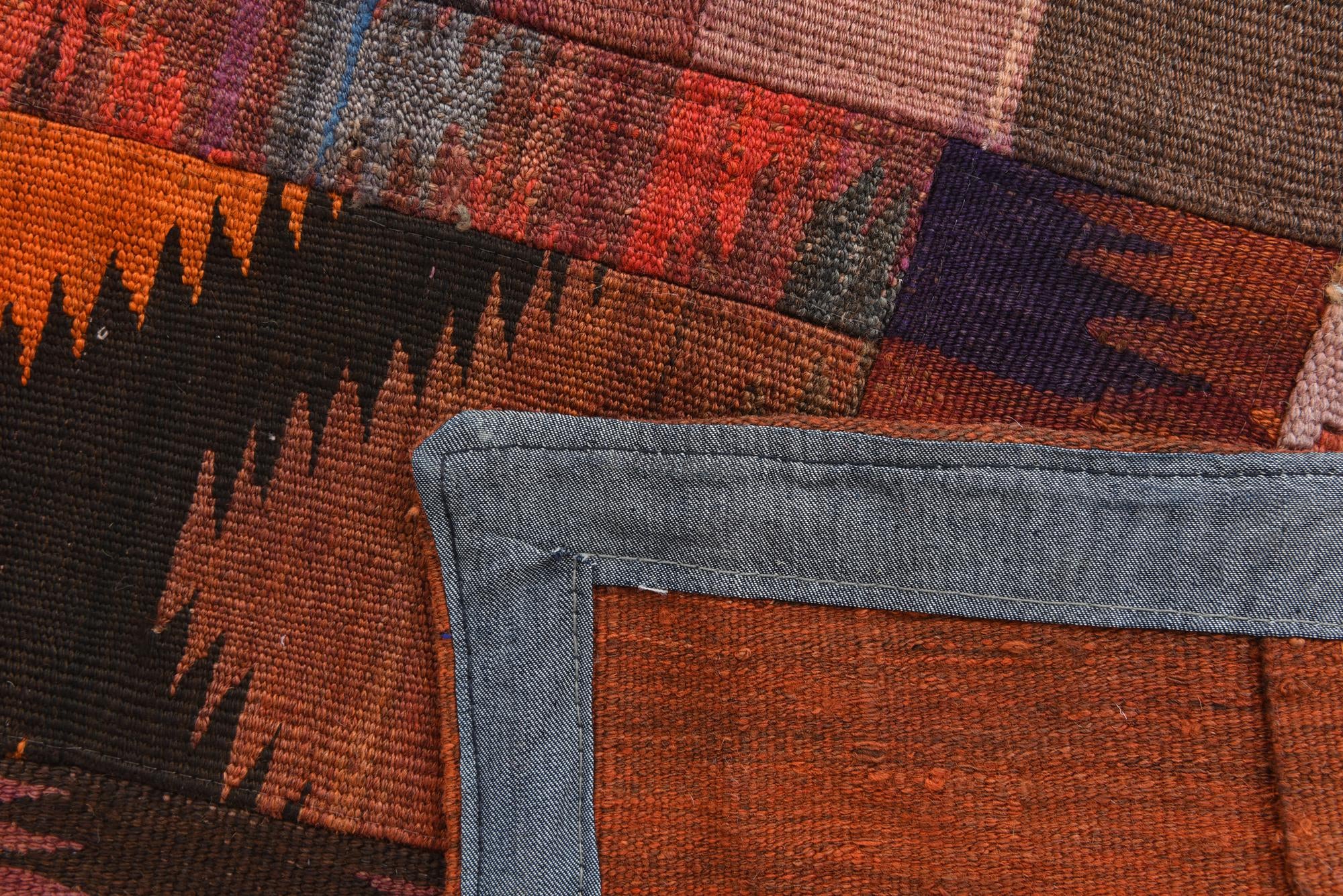 4' x 6' Hand Woven Kilim Patchwork Wool Rug
