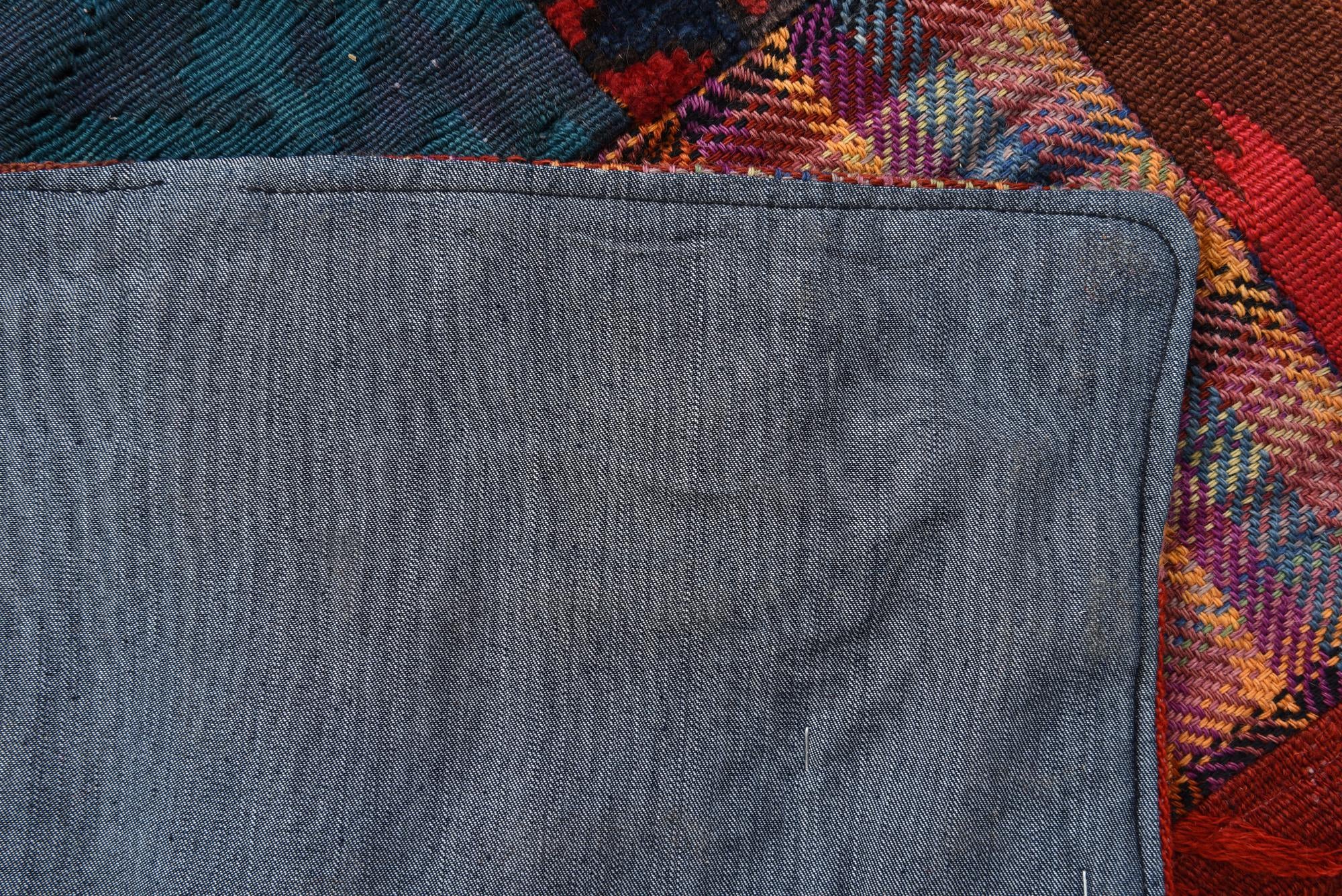 4' 1 x 5' 10 Hand Woven Kilim Patchwork Wool Rug