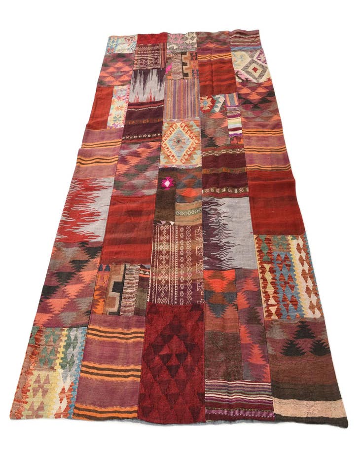 Detail image of 5' 7 x 7' 10  Hand Woven Kilim Patchwork Wool Rug