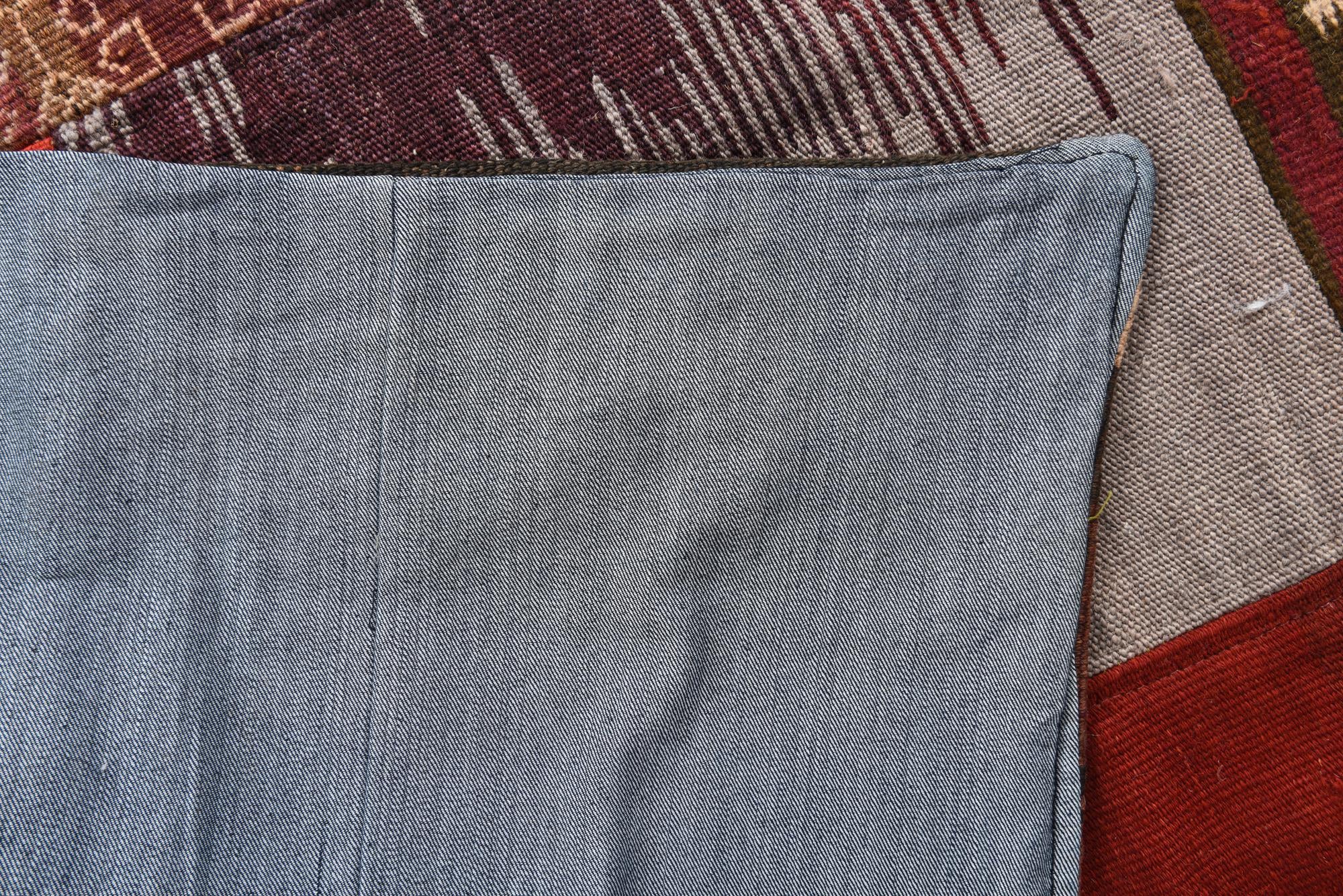 5' 7 x 7' 10 Hand Woven Kilim Patchwork Wool Rug