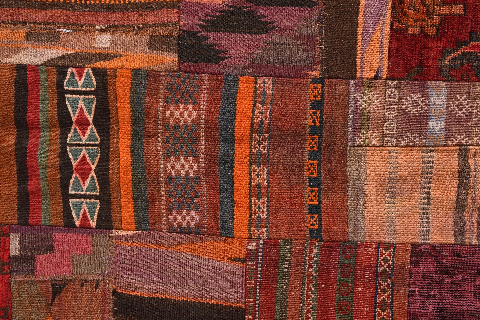 3' 10 x 5' 10 Hand Woven Kilim Patchwork Wool Rug