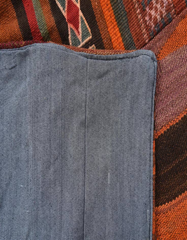 Detail image of 3' 10 x 5' 10  Hand Woven Kilim Patchwork Wool Rug