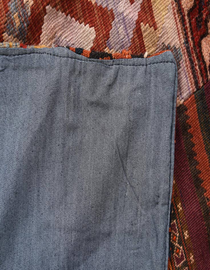 Detail image of 4' 1 x 5' 10  Hand Woven Kilim Patchwork Wool Rug