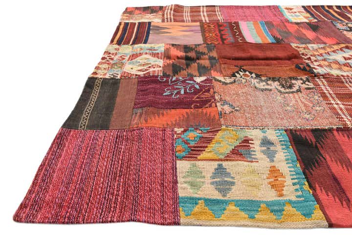 5' x 6' 5 Hand Woven Kilim Patchwork Wool Rug