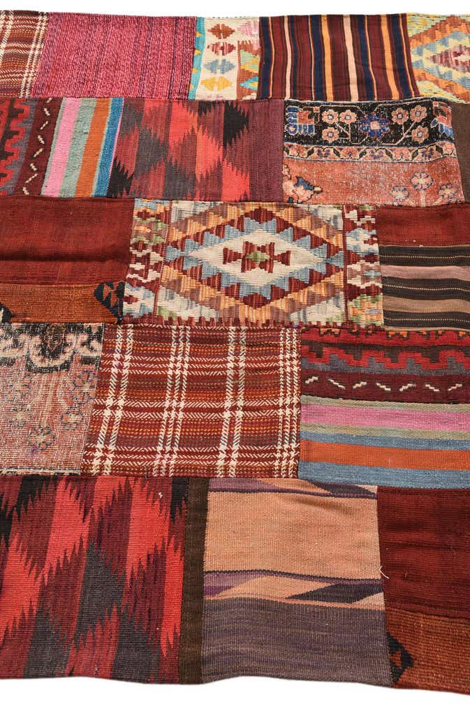 5' x 6' 5 Hand Woven Kilim Patchwork Wool Rug