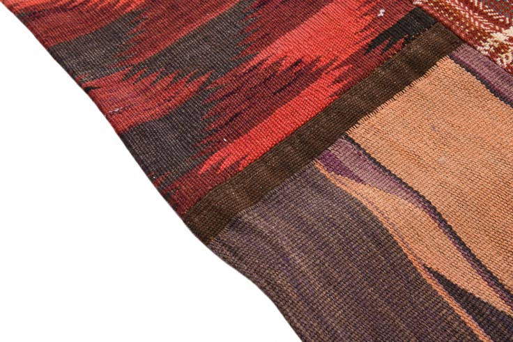 Detail image of 5' x 6' 5 Hand Woven Kilim Patchwork Wool Rug