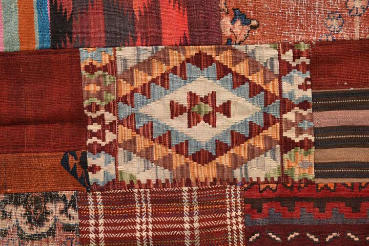 5' x 6' 5 Hand Woven Kilim Patchwork Wool Rug