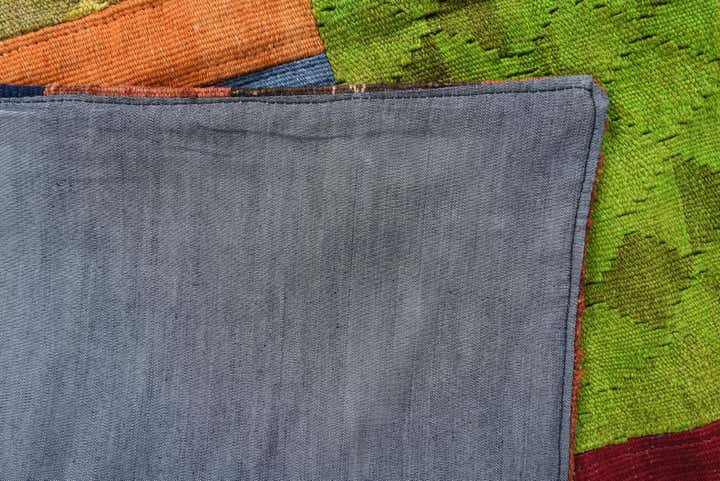 5' 9 x 7' 6 Hand Woven Kilim Patchwork Wool Rug