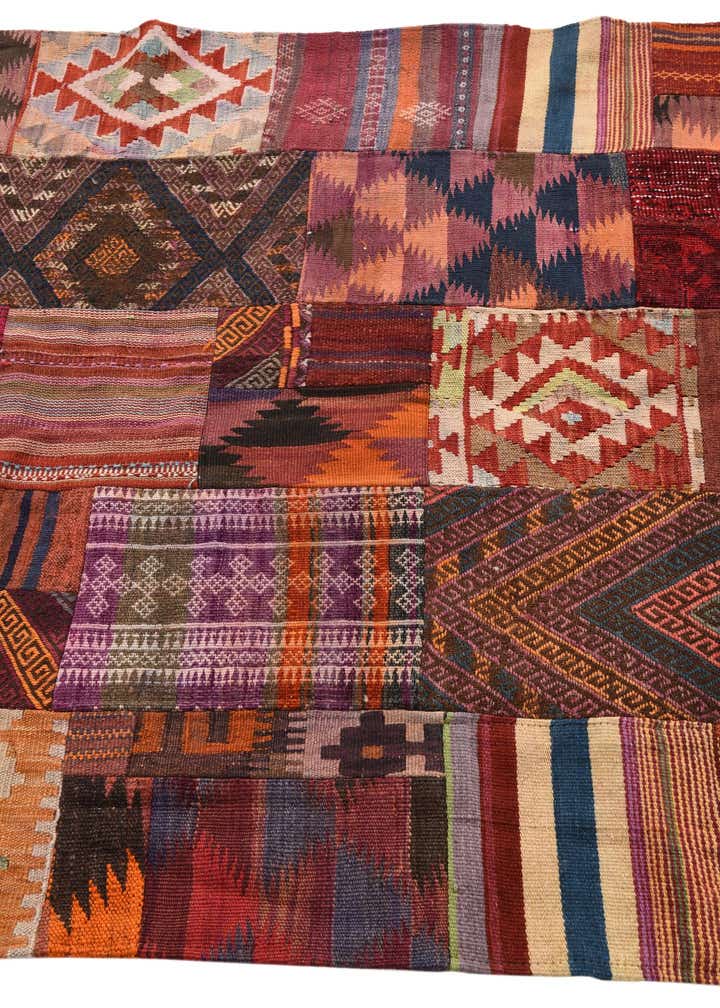 4' 1 x 6' Hand Woven Kilim Patchwork Wool Rug