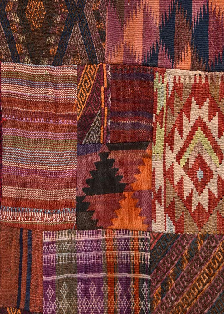 4' 1 x 6' Hand Woven Kilim Patchwork Wool Rug