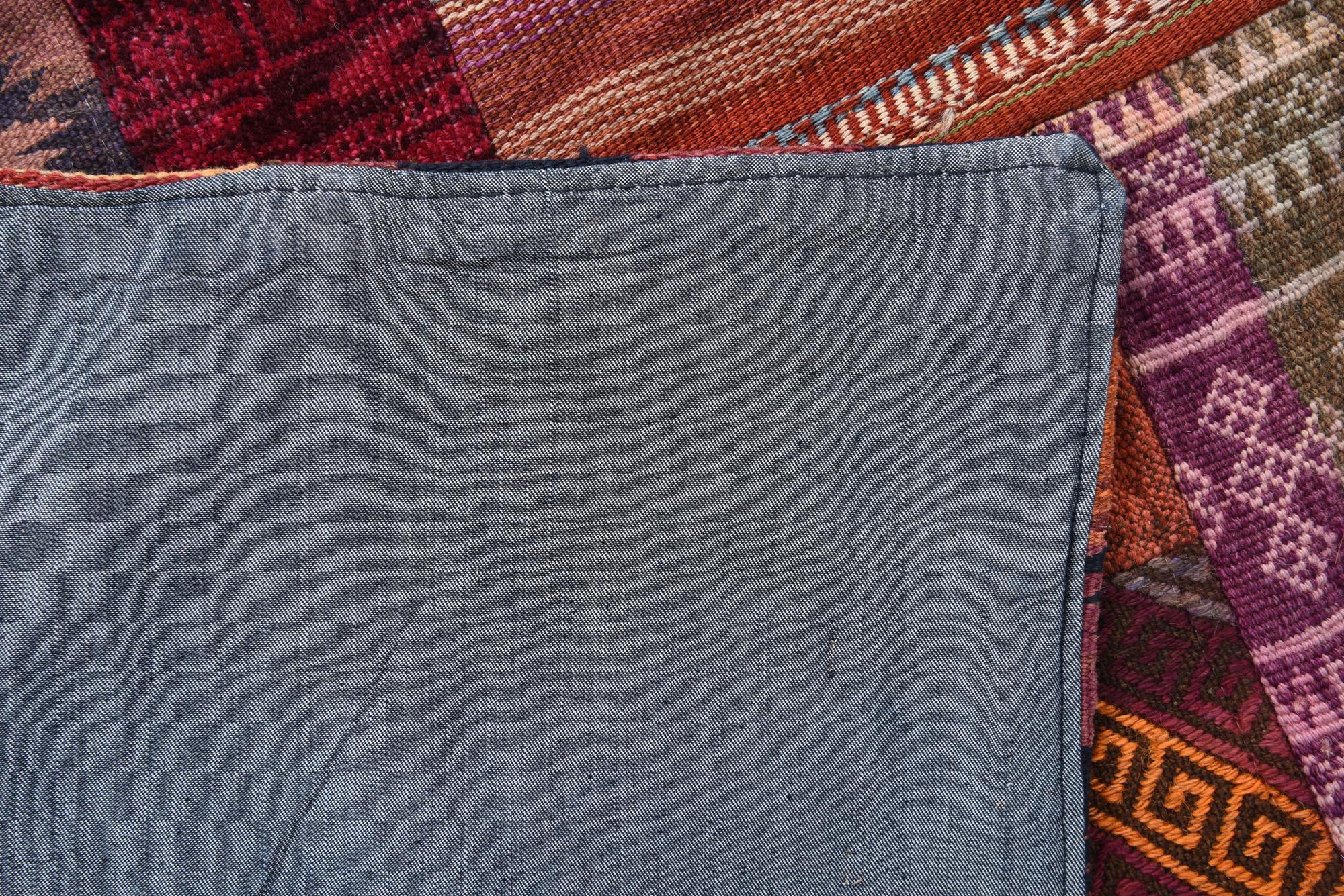 4' 1 x 6' Hand Woven Kilim Patchwork Wool Rug