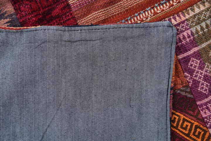 4' 1 x 6' Hand Woven Kilim Patchwork Wool Rug