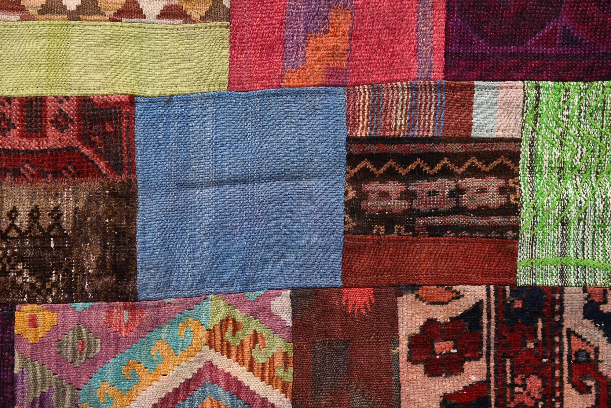 4' 2 x 6' Hand Woven Kilim Patchwork Wool Rug