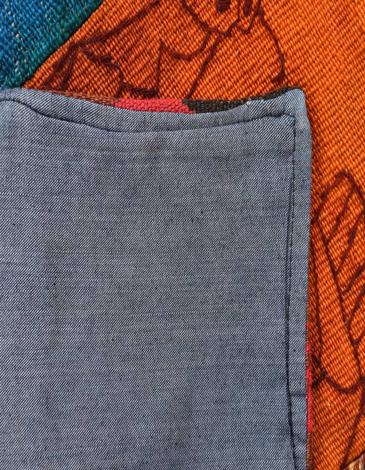 Detail image of 2' 2 x 4' 2  Hand Woven Kilim Patchwork Wool Rug