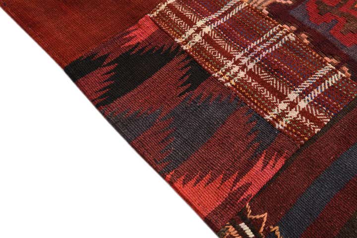 5' 2 x 6' 10 Hand Woven Kilim Patchwork Wool Rug