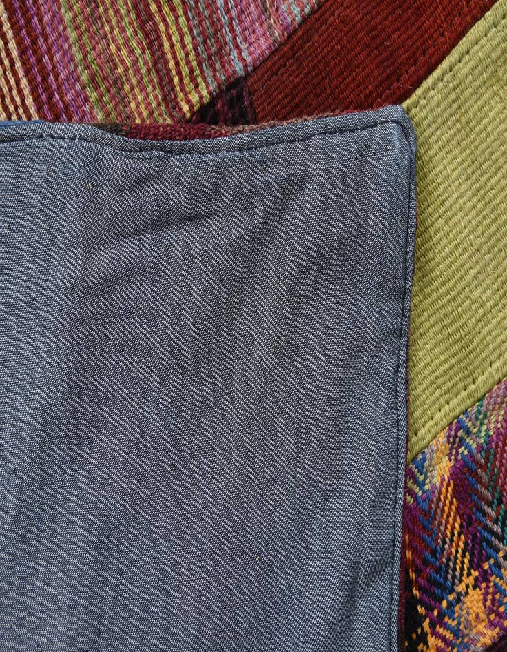 Detail image of 4' x 6'  Hand Woven Kilim Patchwork Wool Rug