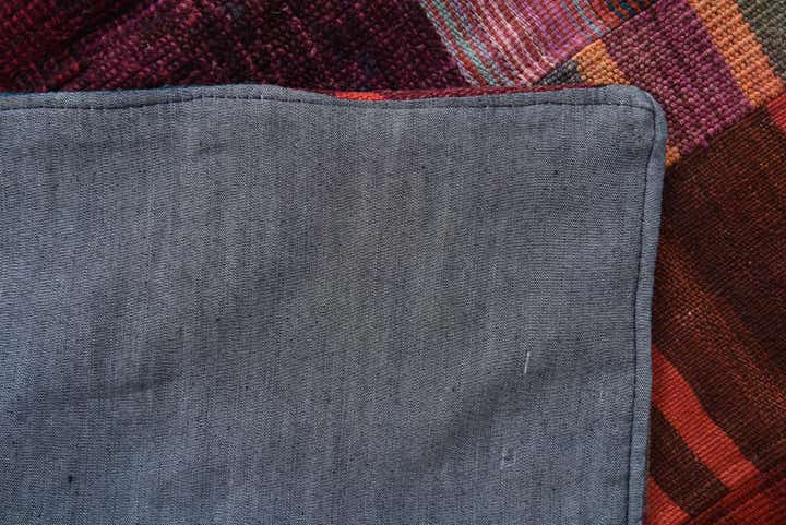 4' x 6' Hand Woven Kilim Patchwork Wool Rug