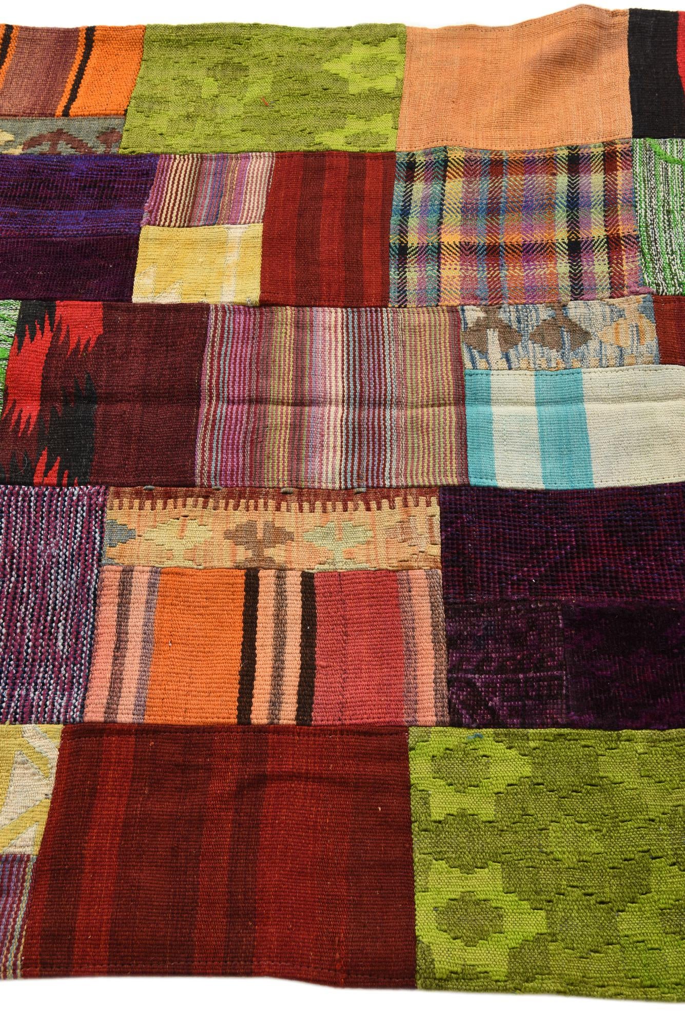 4' x 6' Hand Woven Kilim Patchwork Wool Rug