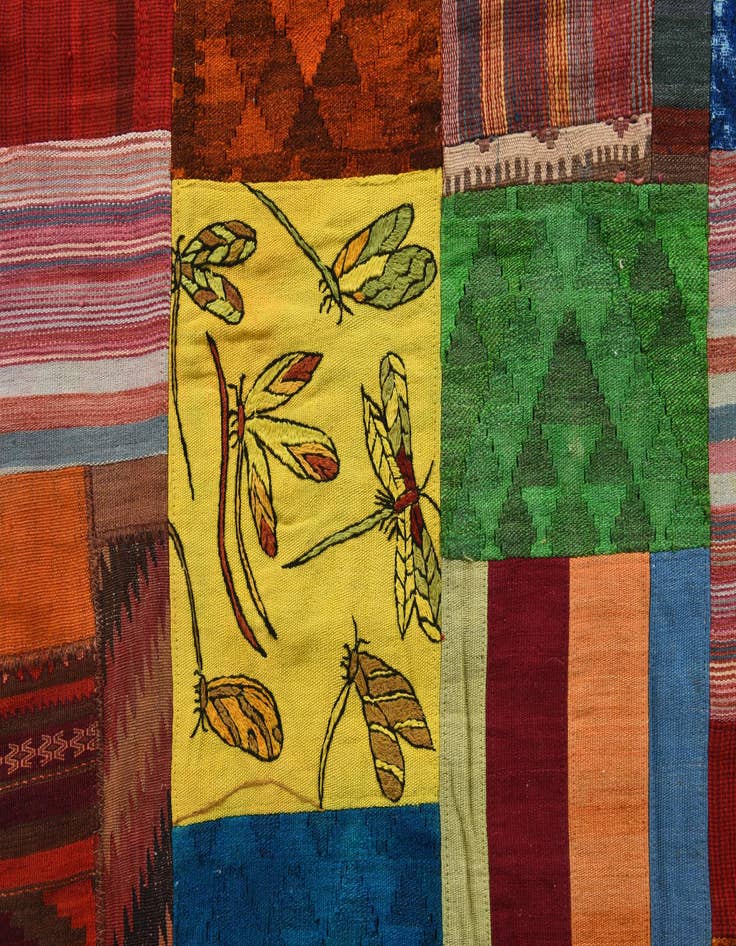 Detail image of 5' 7 x 8' 1  Hand Woven Kilim Patchwork Wool Rug