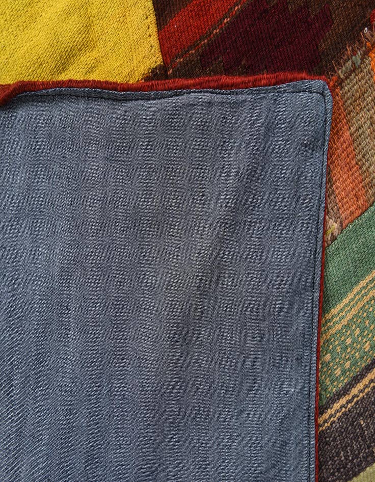 Detail image of 5' 7 x 8' 1  Hand Woven Kilim Patchwork Wool Rug