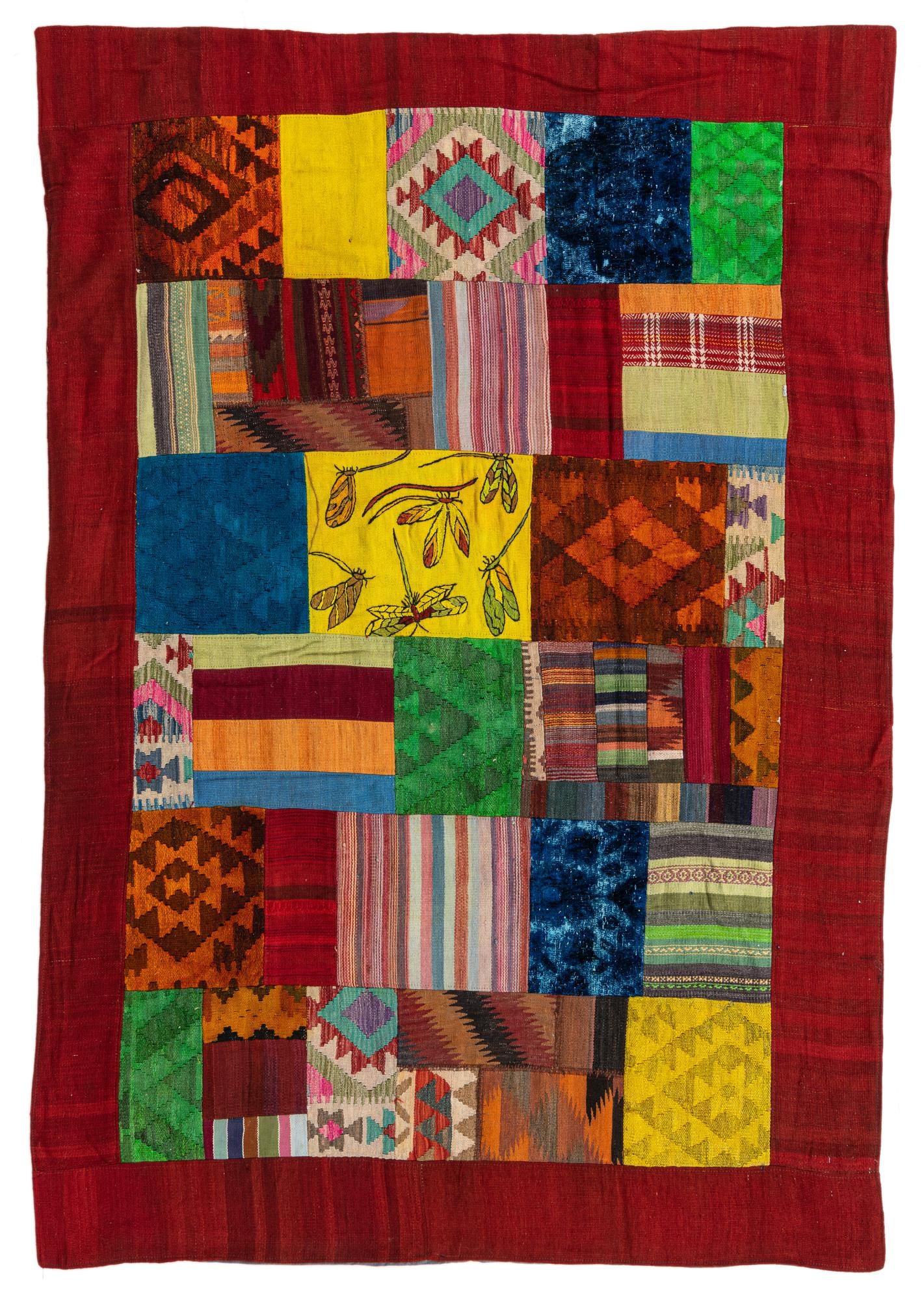 5' 7 x 8' 1 Hand Woven Kilim Patchwork Wool Rug