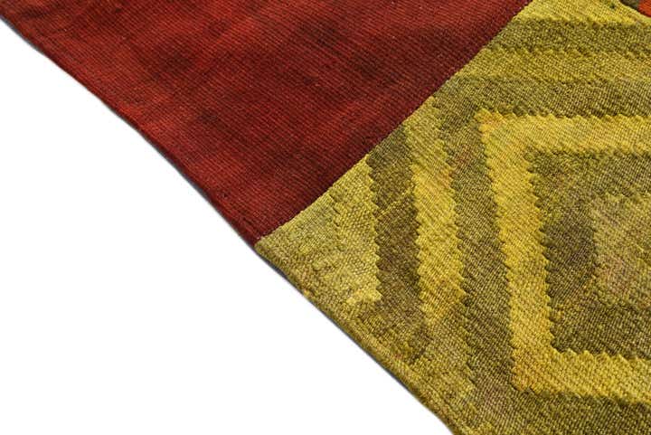 5' 5 x 8' Hand Woven Kilim Patchwork Wool Rug