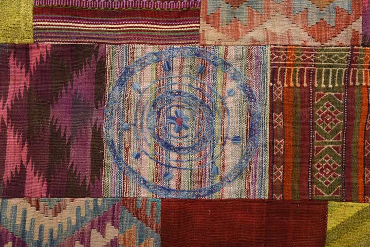 5' 5 x 8' Hand Woven Kilim Patchwork Wool Rug
