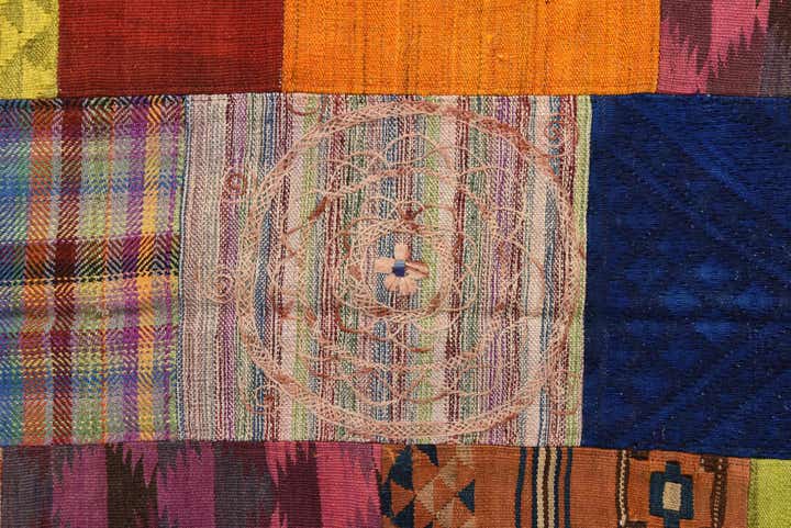 5' 5 x 8' Hand Woven Kilim Patchwork Wool Rug