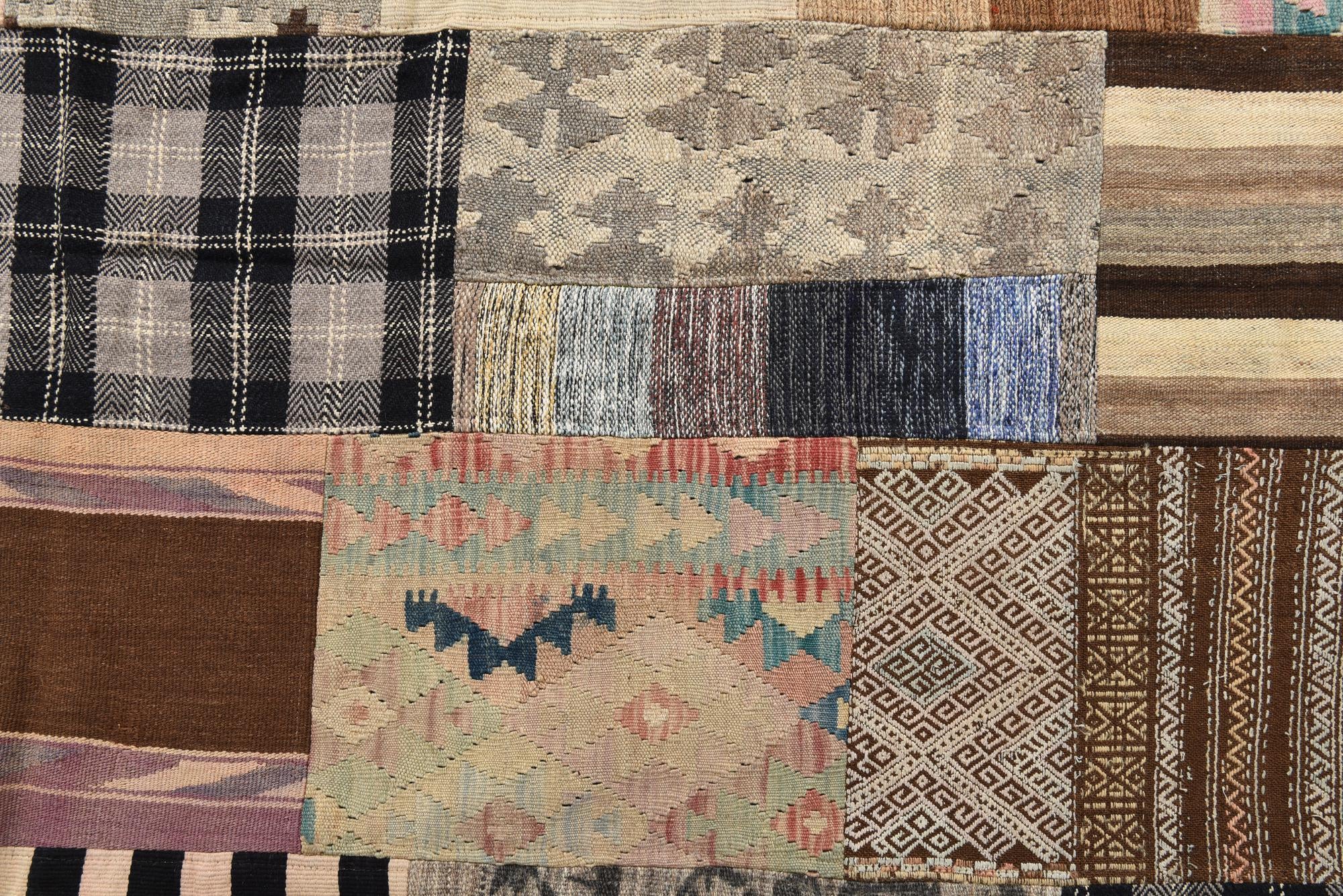 6' 5 x 9' 4 Hand Woven Kilim Patchwork Wool Rug