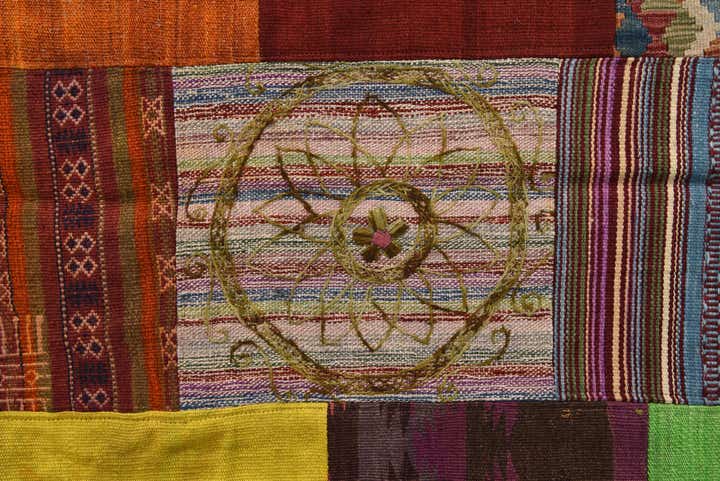 5' 6 x 7' 7 Hand Woven Kilim Patchwork Wool Rug