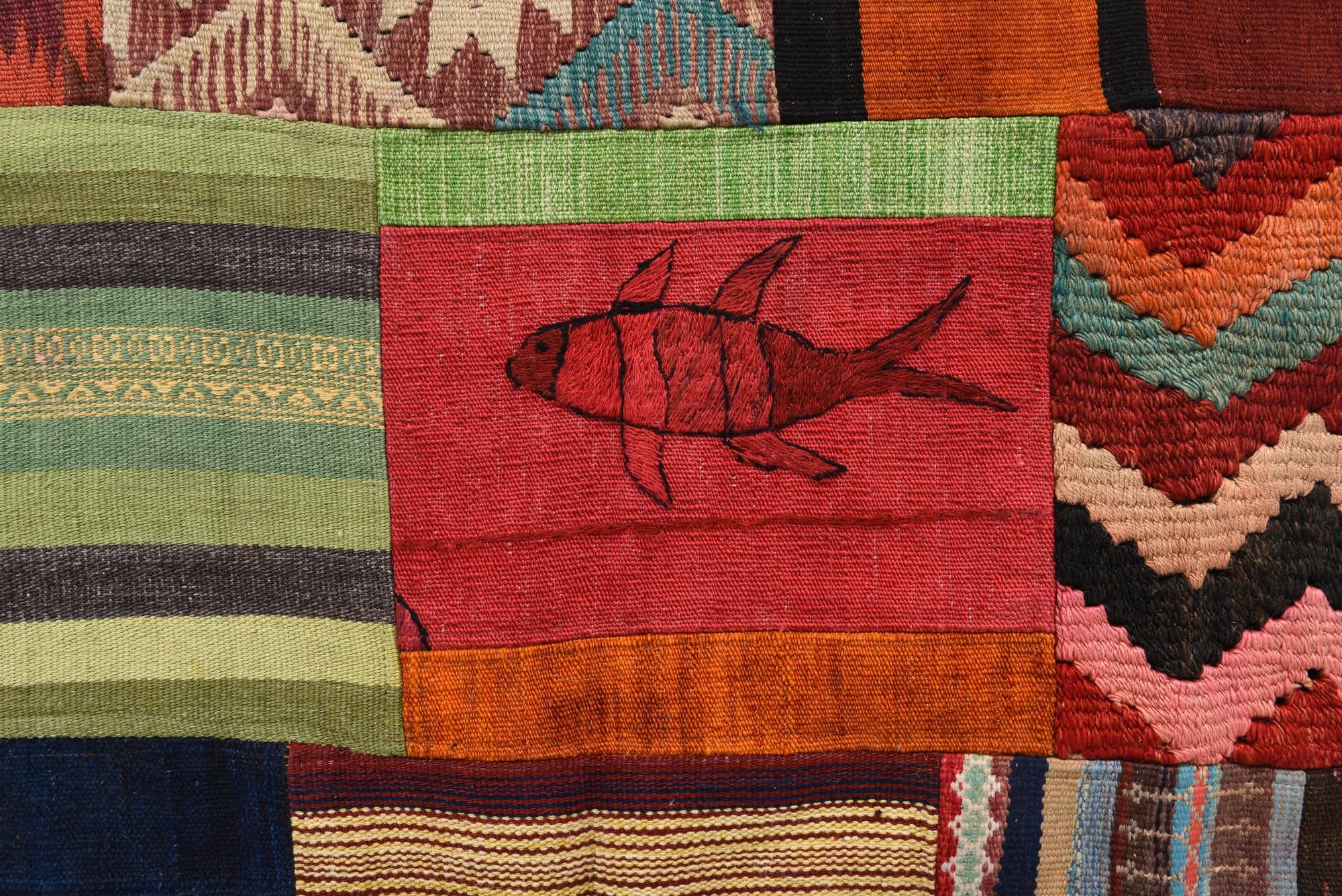 5' 6 x 7' 10 Hand Woven Kilim Patchwork Wool Rug