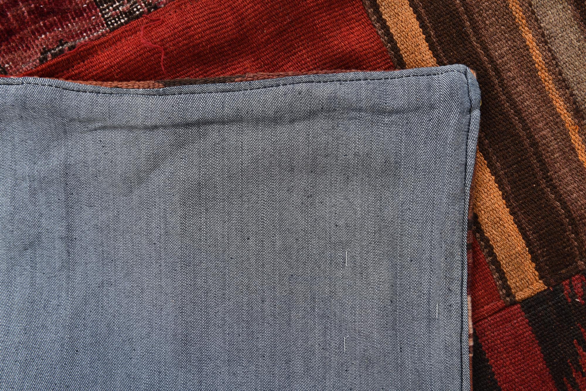 5' 6 x 8' Hand Woven Kilim Patchwork Wool Rug