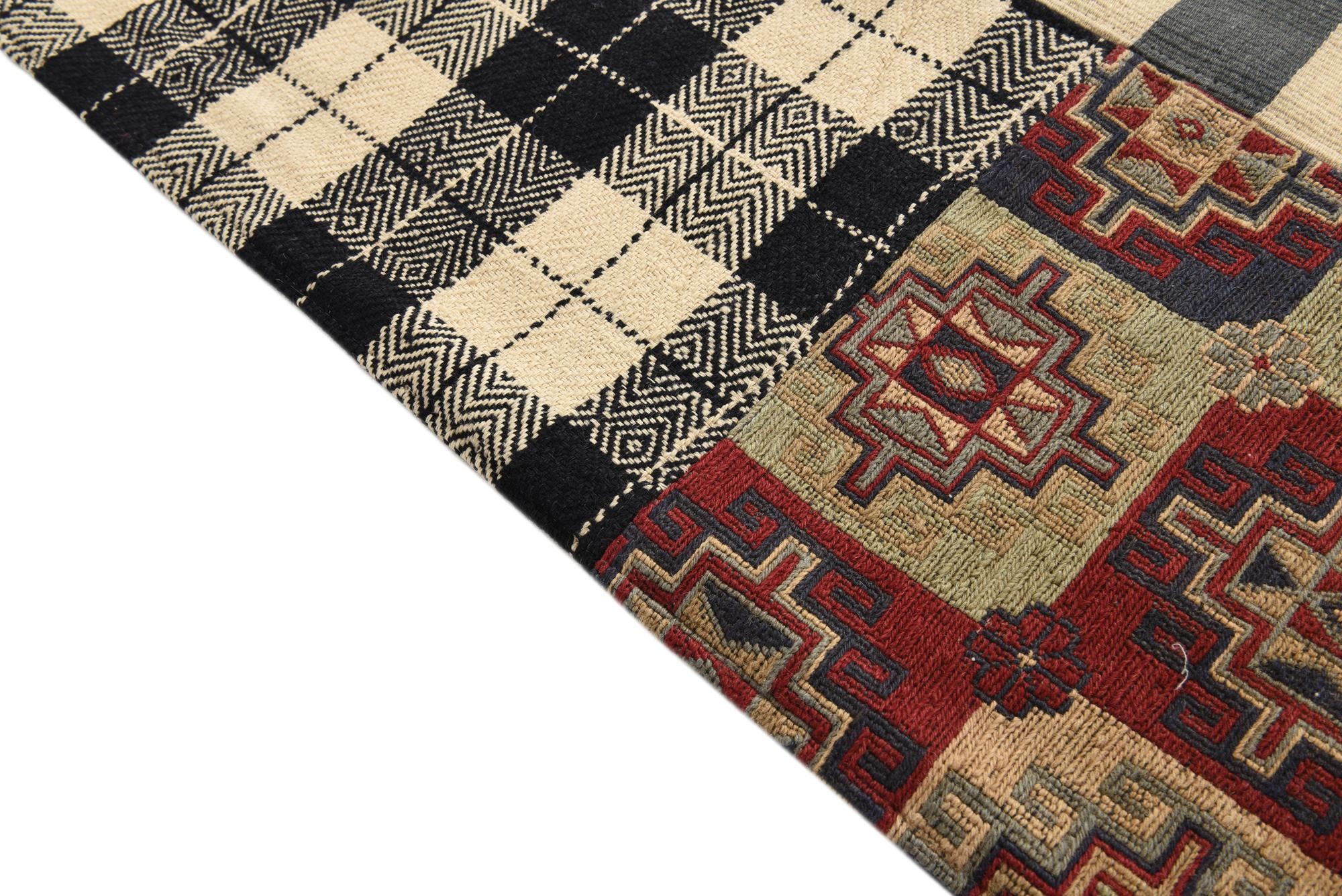 6' 5 x 10' Hand Woven Kilim Patchwork Wool Rug