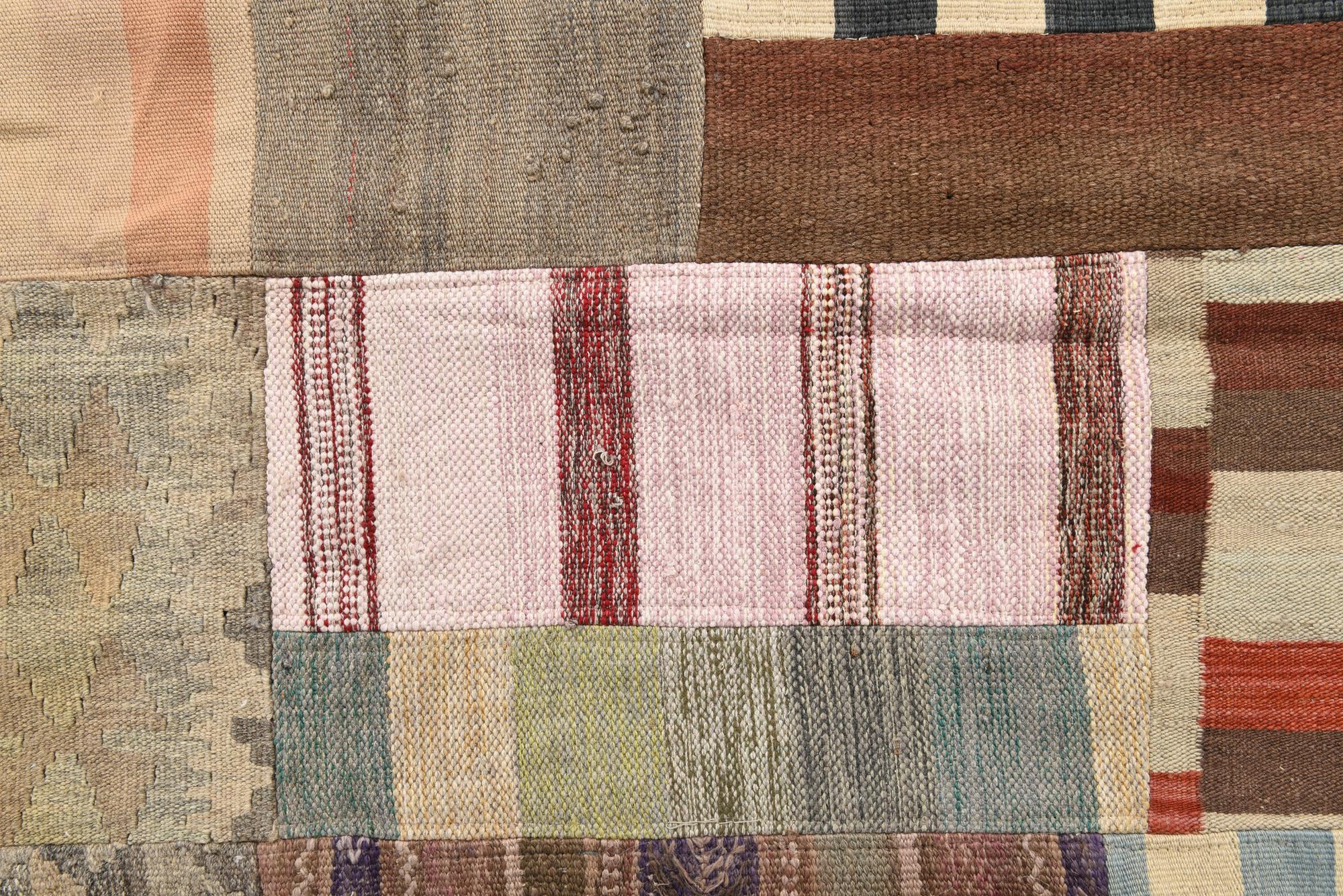 6' 5 x 10' Hand Woven Kilim Patchwork Wool Rug