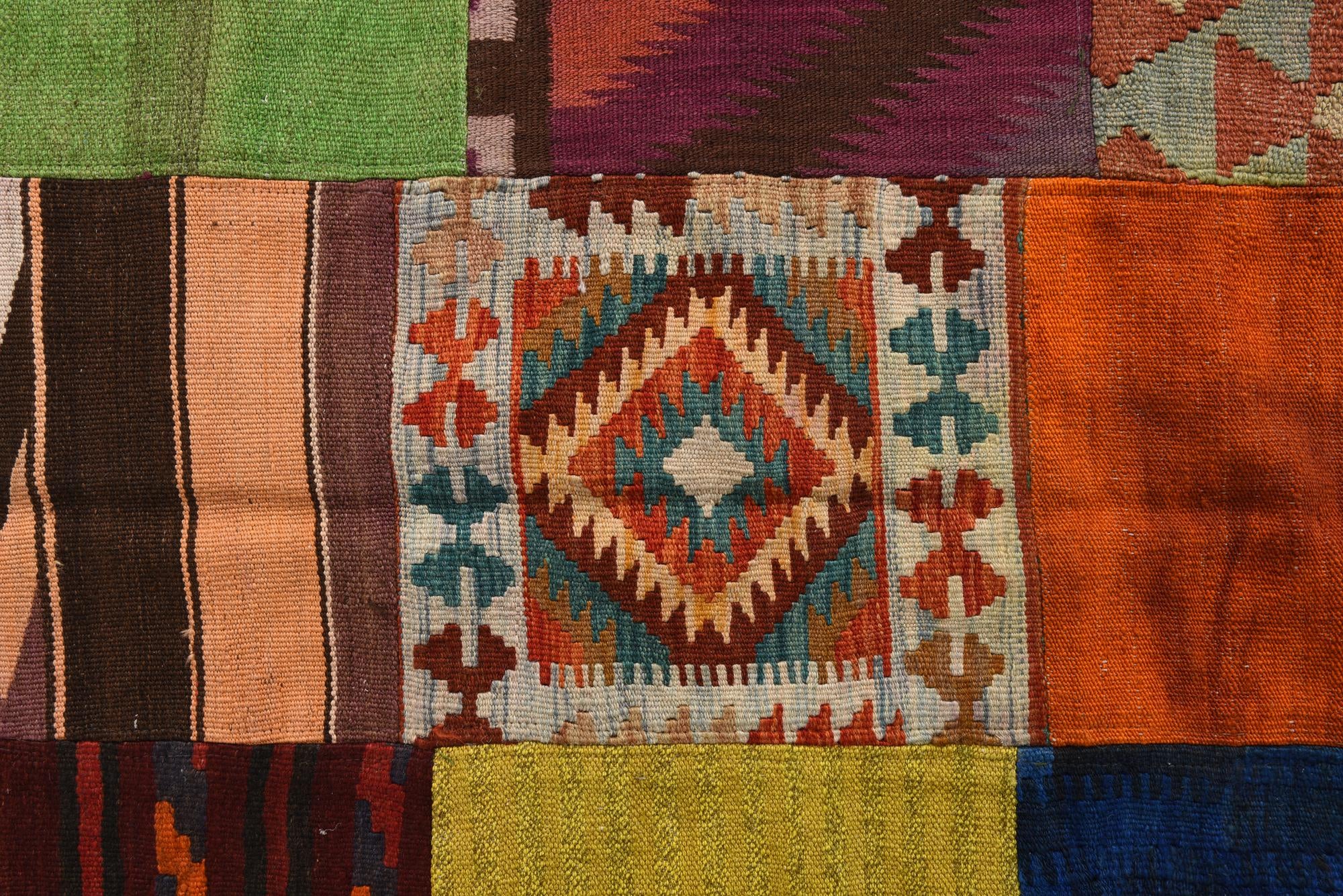 6' 9 x 10' Hand Woven Kilim Patchwork Wool Rug