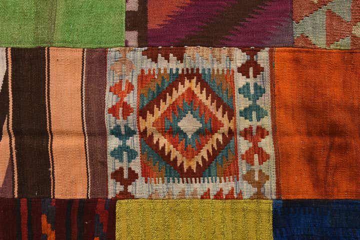 6' 9 x 10' Hand Woven Kilim Patchwork Wool Rug